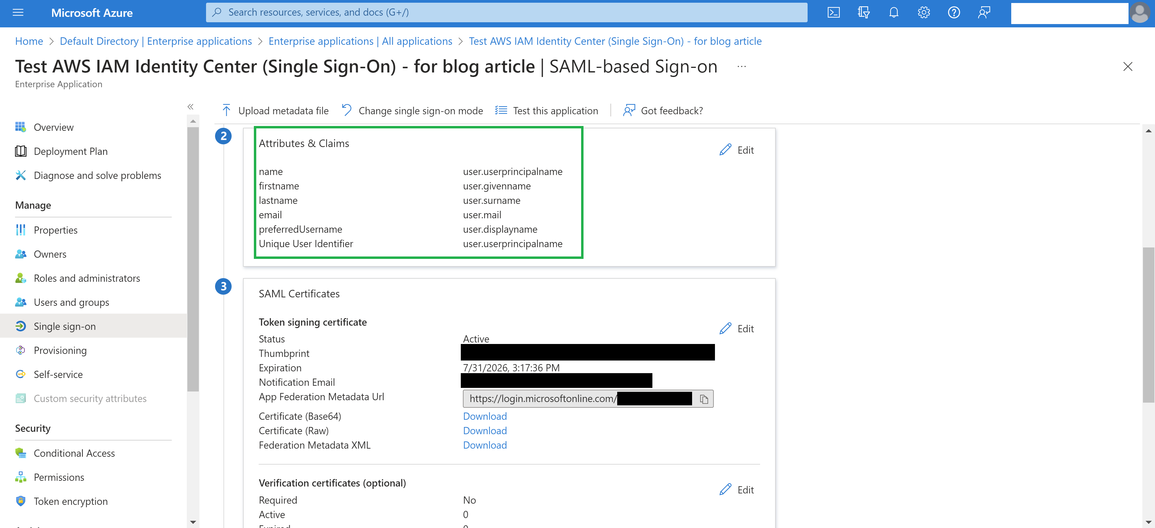 SSO config final image