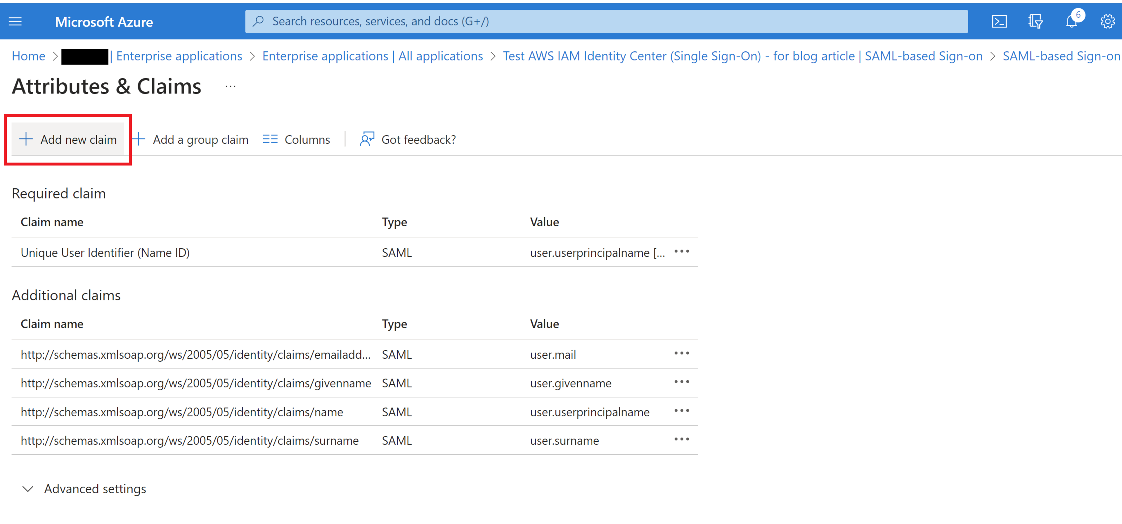 SSO config step 5