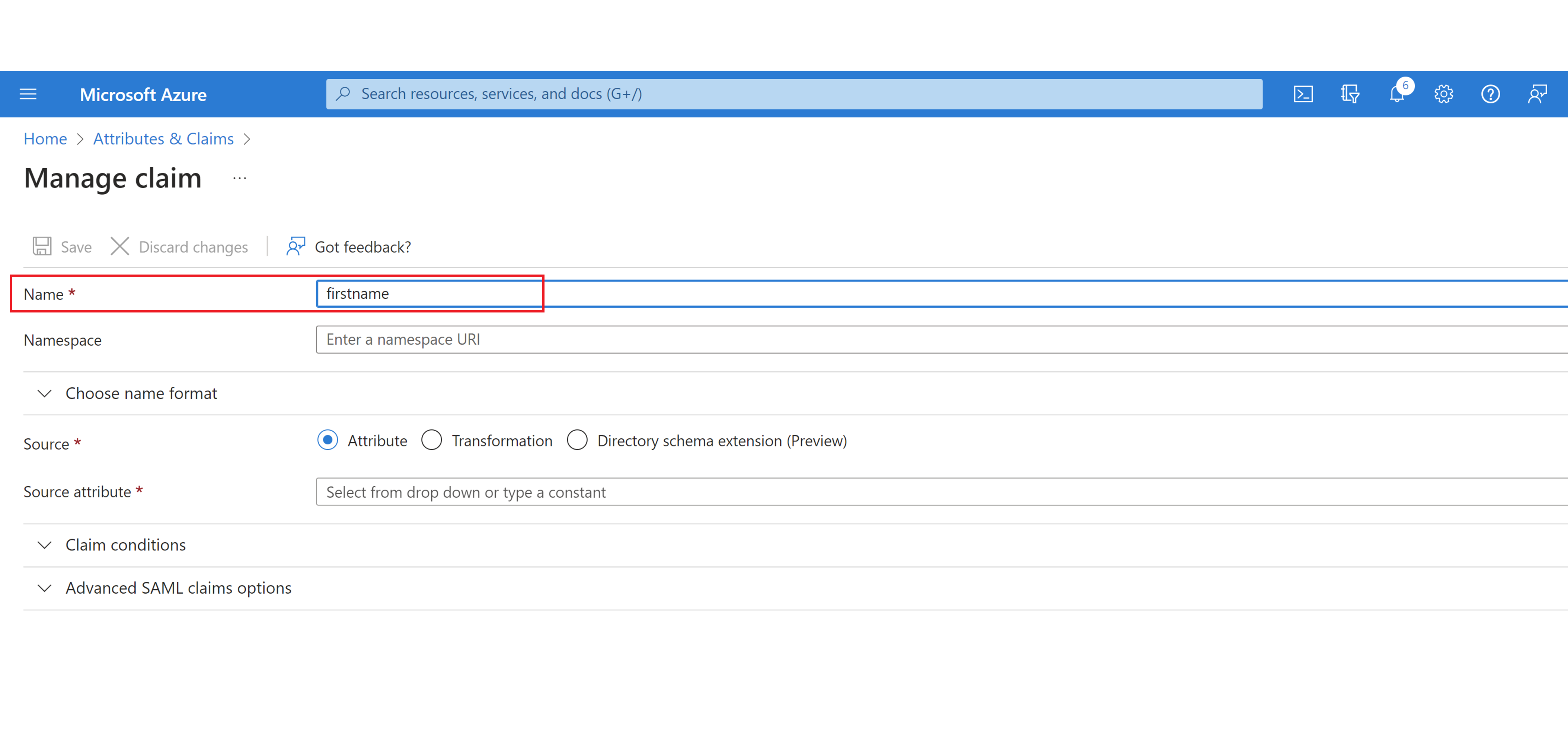 SSO config step 6